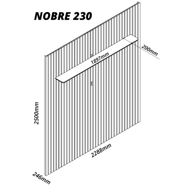 PAINEL C/LED 185 NOBRE RIPADO NATURALE - Image 3